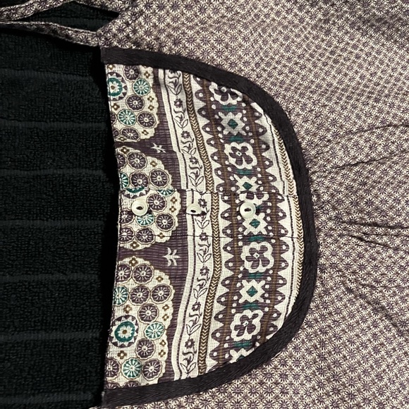 Boho tunic top w/ bottom panel & side tie L - Picture 2 of 6